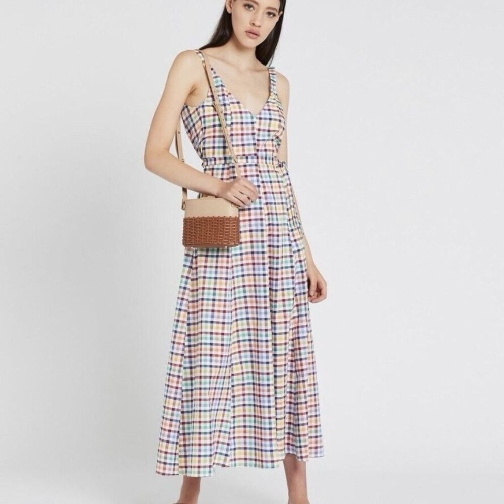 Petersyn Lisbeth Picnic Plaid Midi Wrap Dress Cotton